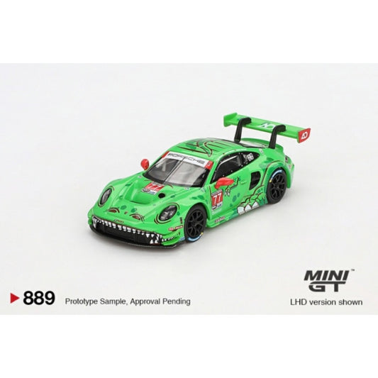 PRE ORDER STOCKS DUE JULY / AUGUST 2025 1/64 MINI GT MGT00889-L PORSCHE 911 GT3 R NO.77 AO RACING 2024 IMSA DAYTONA 24 HRS GTD PRO 2ND PLACE (LHD)