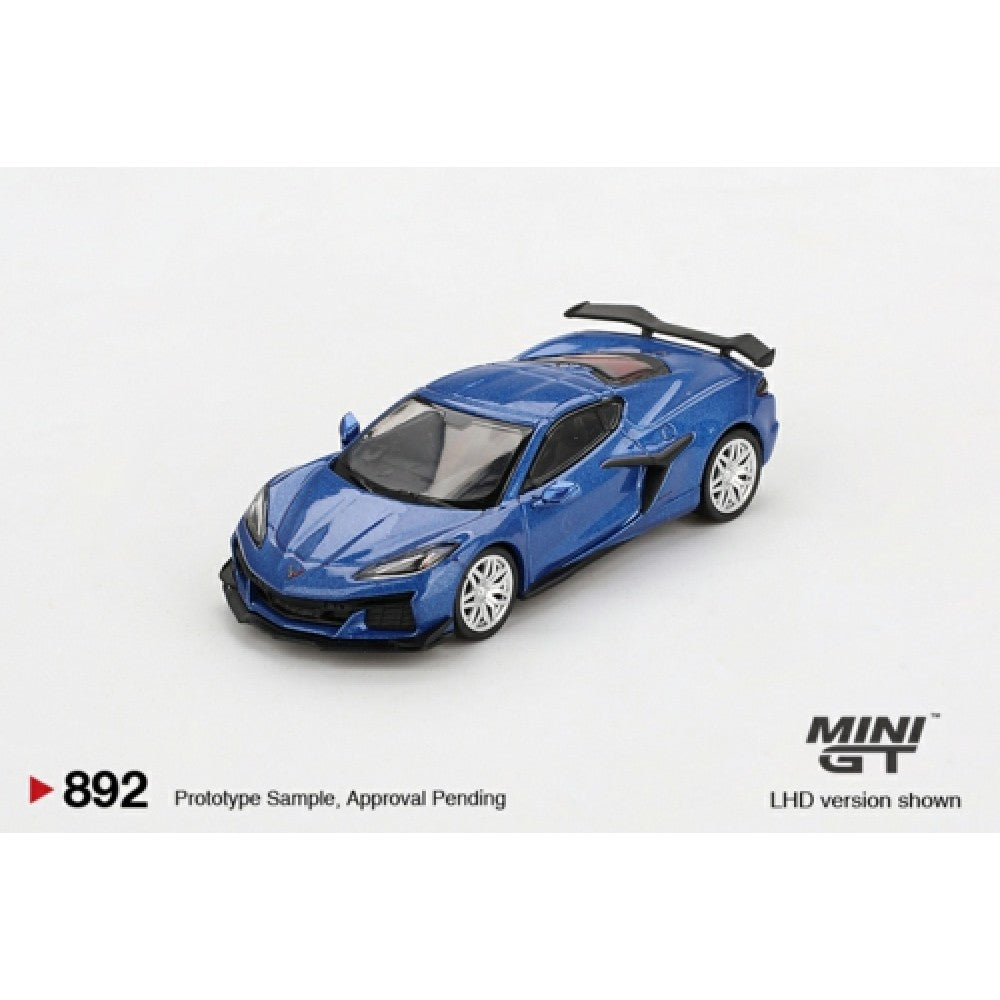 PRE ORDER STOCKS DUE JULY / AUGUST 2025 1/64 MINI GT MGT00892-BL CHEVROLET CORVETTE Z06 2023 ELKHART LAKE BLUE METALLIC (LHD) BLISTER PACKAGING