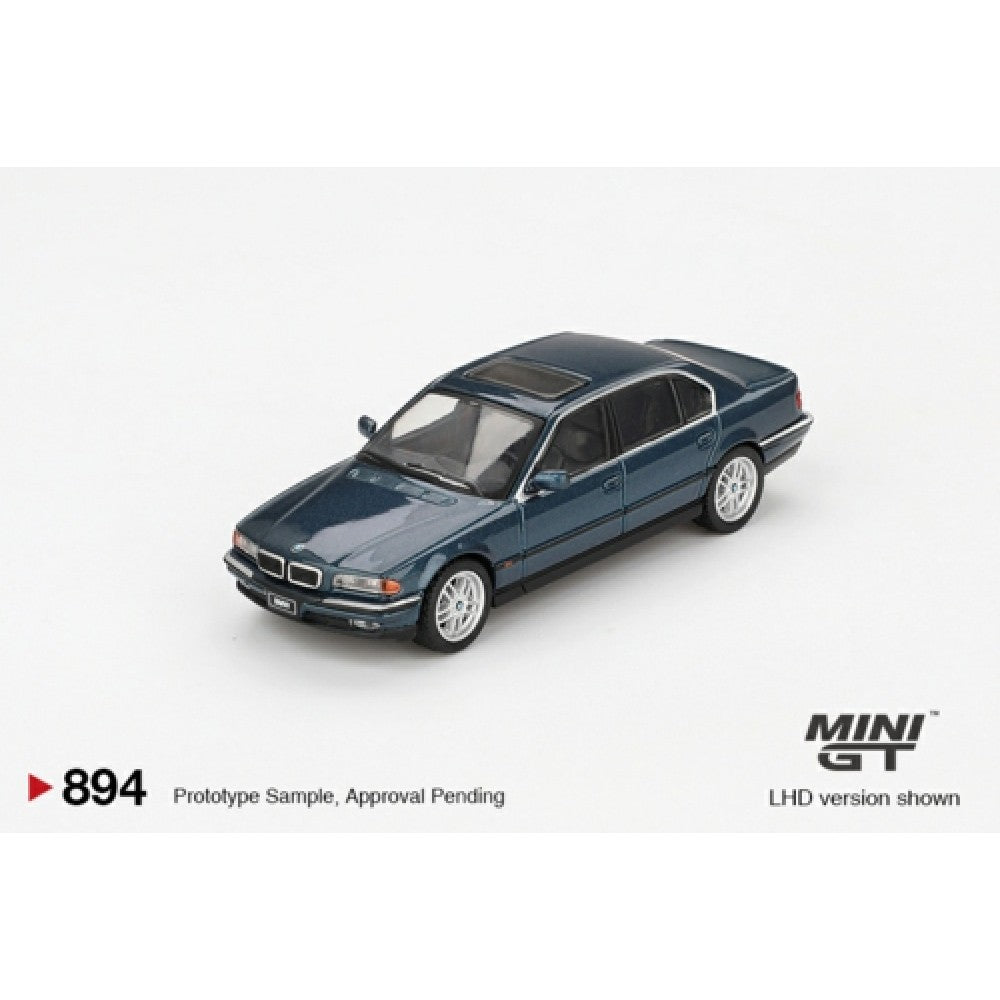 PRE ORDER STOCKS DUE OCTOBER / NOVEMBER 2025 1/64 MINI GT MGT00894-BL BMW 750IL SORRENTO BLUE METALLIC (LHD) BLISTER PACKAGING