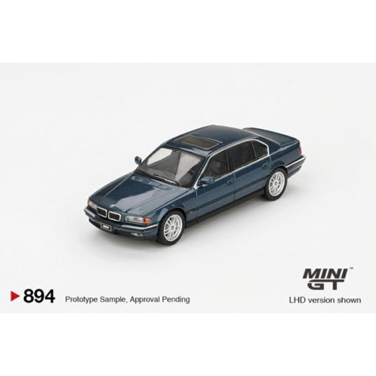 PRE ORDER STOCKS DUE OCTOBER / NOVEMBER 2025 1/64 MINI GT MGT00894-L BMW 750IL SORRENTO BLUE METALLIC (LHD)