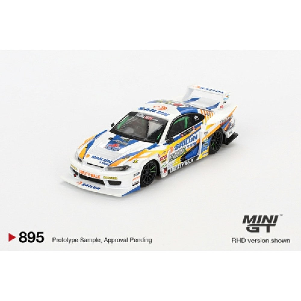 PRE ORDER STOCKS DUE AUGUST /SEPTEMBER 2025 1/64 MINI GT MGT00895-BL NISSAN LB-SUPER SILHOUETTE S15 SILVIA #555 2023 FORMULA DRIFT JAPAN (RHD) BLISTER