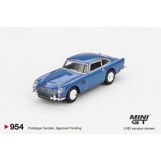 PRE ORDER STOCKS DUE SEPTEMBER / OCTOBER 2025 1/64 MINI GT MGT00954-BL ASTON MARTIN DB5 SIERRA BLUE (LHD) BLISTER PACKAGING