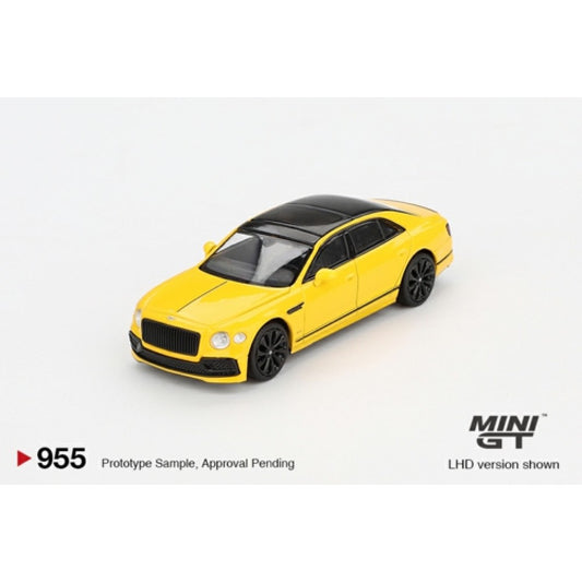 PRE ORDER STOCKS DUE SEPTEMBER / OCTOBER 2025 1/64 MINI GT MGT00955-BL BENTLEY FLYING SPUR MONACO YELLOW (LHD) BLISTER PACKAGING