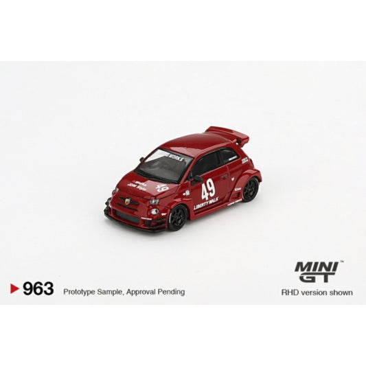 PRE ORDER STOCKS DUE JULY / AUGUST 2025 1/64 MINI GT MGT00963-BL LB-WORKS X ABAS WORKS ABARTH 595 RED (LHD) BLISTER PACKAGING