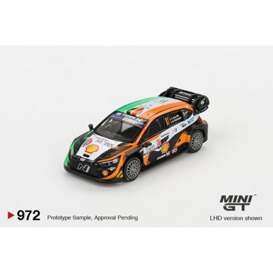 PRE ORDER STOCKS DUE OCTOBER / NOVEMBER 2025 1/64 MINI GT MGT00972-BL HYUNDAI I20 N RALLY NO.11 2023 RALLY CROATIA POWER STAGE WINNER (LHD) BLISTER PACKAGING