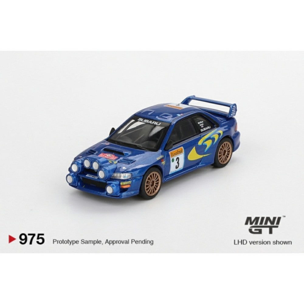 PRE ORDER STOCKS DUE OCTOBER / NOVEMBER 2025 1/64 MINI GT MGT00975-BL SUBARU IMPREZA WRC98 1998 RALLY MONTE-CARLO 3RD PLACE NO.3 (LHD) BLISTER PACKAGING