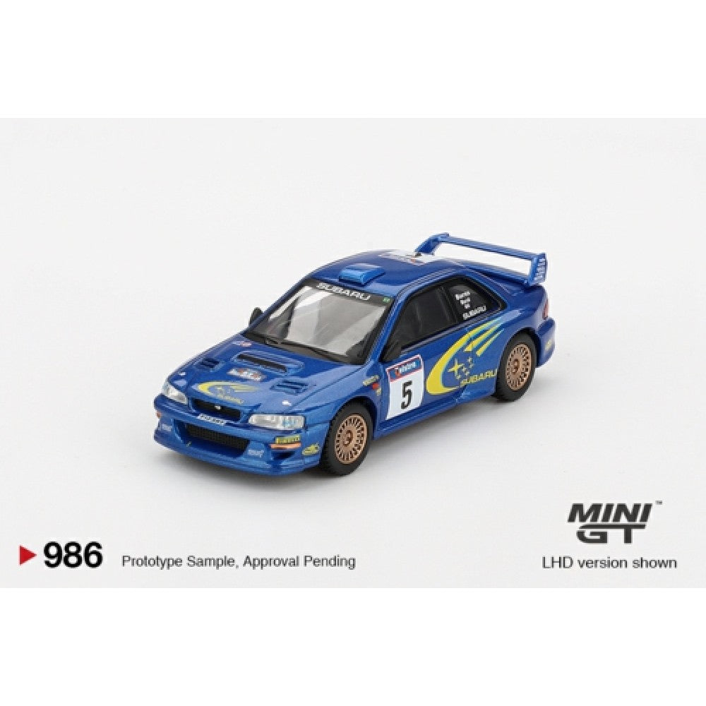 PRE ORDER STOCKS DUE OCTOBER / NOVEMBER 2025 1/64 MINI GT MGT00986-L SUBARU IMPREZA WRC99 1999 RALLY AUSTRALIA WINNER NO.5 (LHD) AUSTRALIA EXCLUSIVE