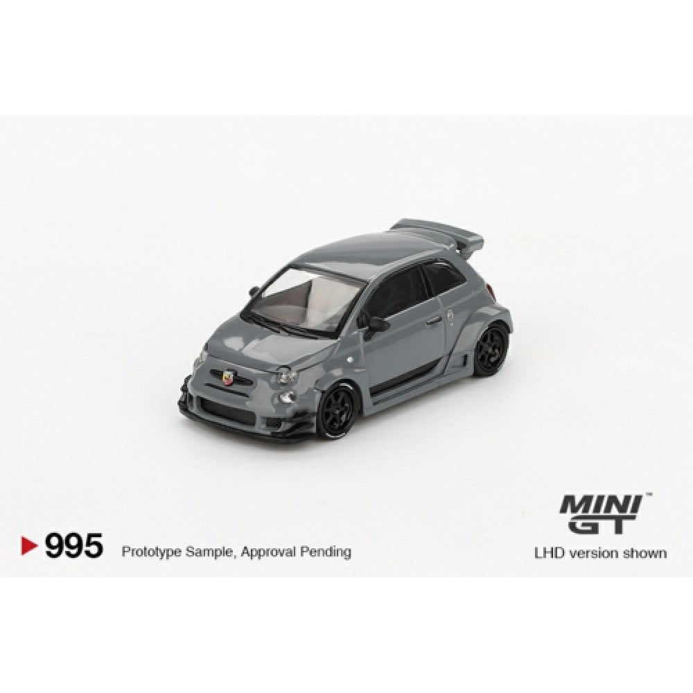 PRE ORDER STOCKS DUE NOVEMBER / DECEMBER 2025 1/64 MINI GT MGT00995-BL ABARTH 595 LB-WORKS X ABAS WORKS GREY (LHD) BLISTER PACKAGING