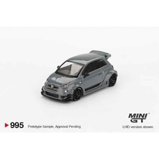 PRE ORDER STOCKS DUE NOVEMBER / DECEMBER 2025 1/64 MINI GT MGT00995-L ABARTH 595 LB-WORKS X ABAS WORKS GREY (LHD)