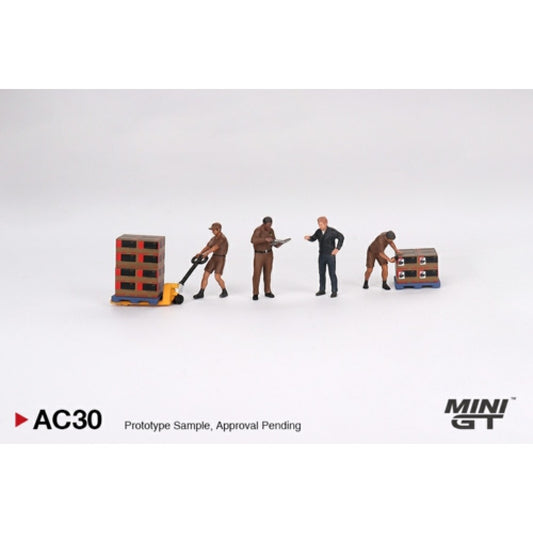 THIS ITEM IS AVAILABLE TO ORDER FROM OUR SUPPLIER - 1/64 MINI GT MGTAC30 FIGURINE UPS DRIVER AND WORKERS