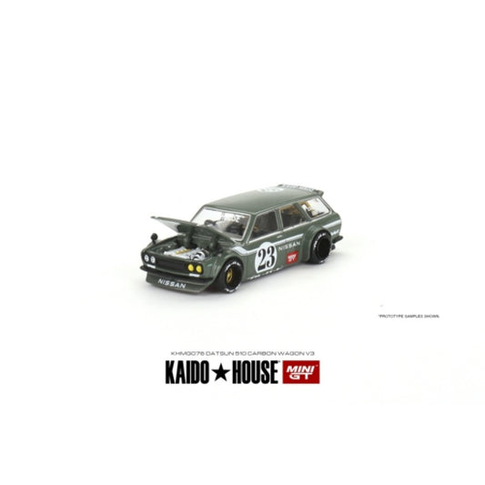 1/64 MINI GT MGTKHMG076 DATSUN KAIDO 510 WAGON CARBON FIBER V3