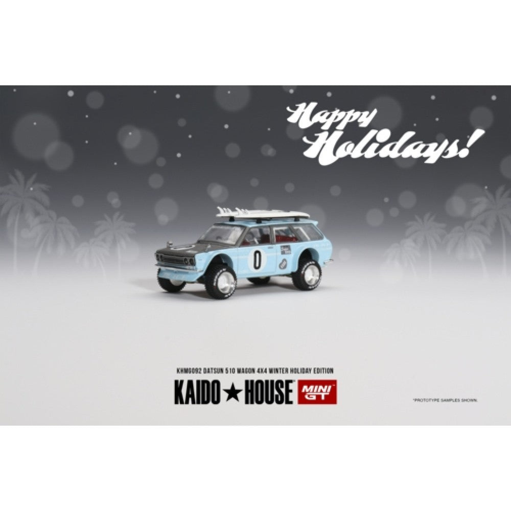 1/64 MINI GT MGTKHMG092 DATSUN KAIDO 510 WAGON 4X4 WINTER HOLIDAY EDITION