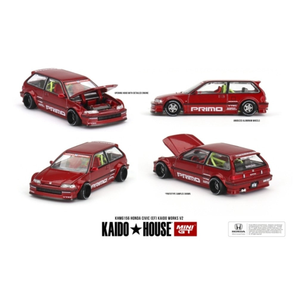 PRE ORDER STOCKS DUE APRIL / MAY 2025 1/64 MINI GT MGTKHMG156 HONDA CIVIC (EF) KAIDO WORKS V2