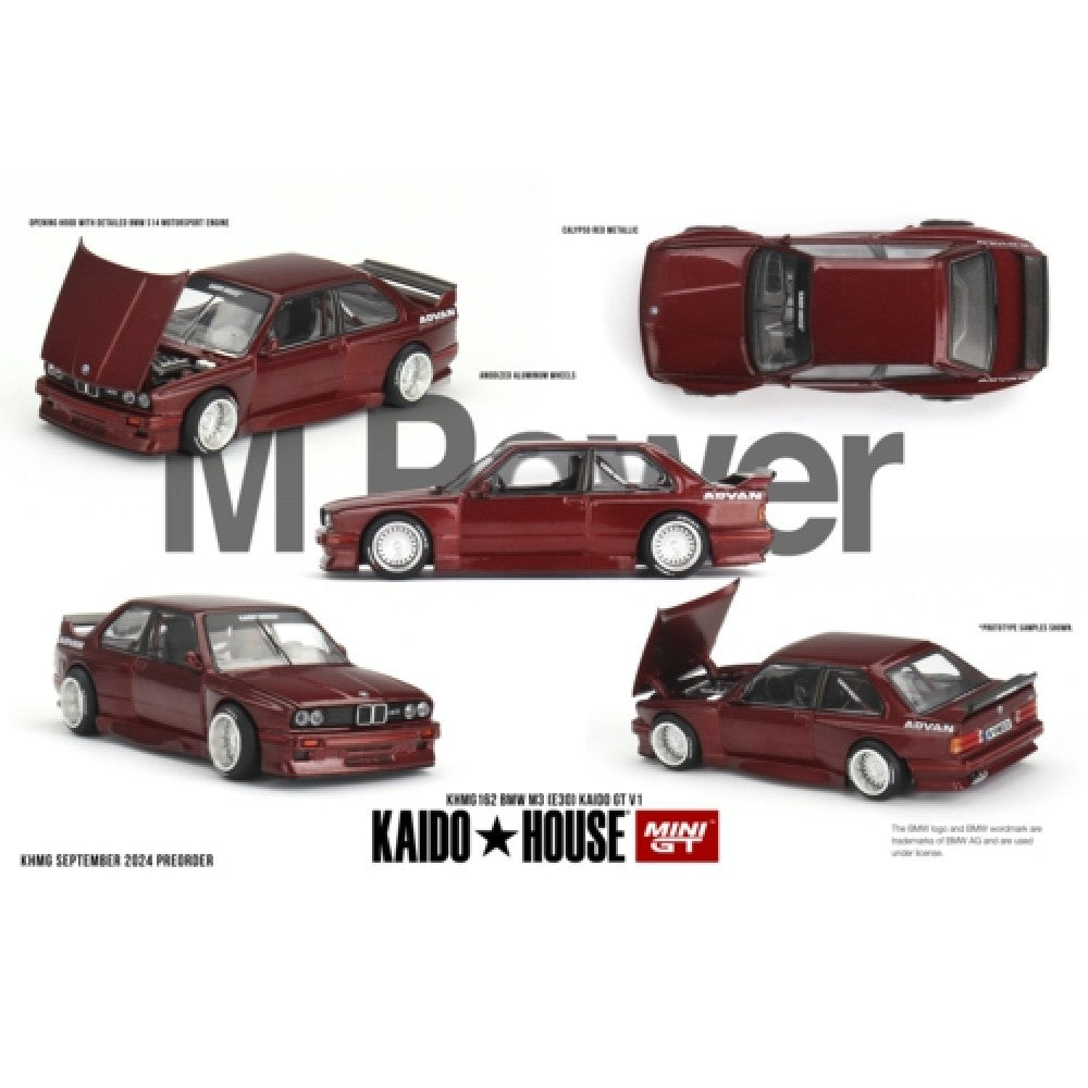 PRE ORDER STOCKS DUE AUGUST /SEPTEMBER 2025 1/64 MINI GT MGTKHMG162 BMW M3 (E30) KAIDO GT V1