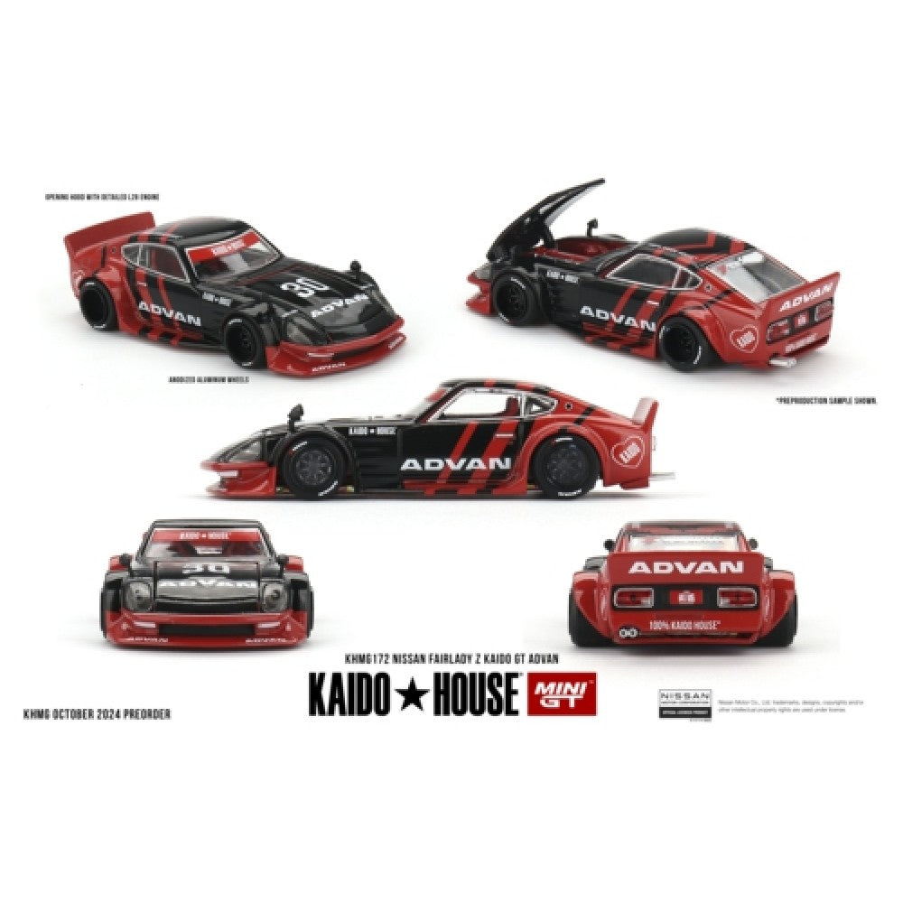 PRE ORDER STOCKS DUE JUNE / JULY 2025 1/64 MINI GT MGTKHMG172 KAIDO HOUSE NISSAN FAIRLADY Z KAIDO GT ADVAN