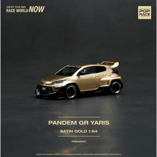 1/64 POP RACE  PR640041 TOYOTA PADEM GR YARIS SATIN GOLD