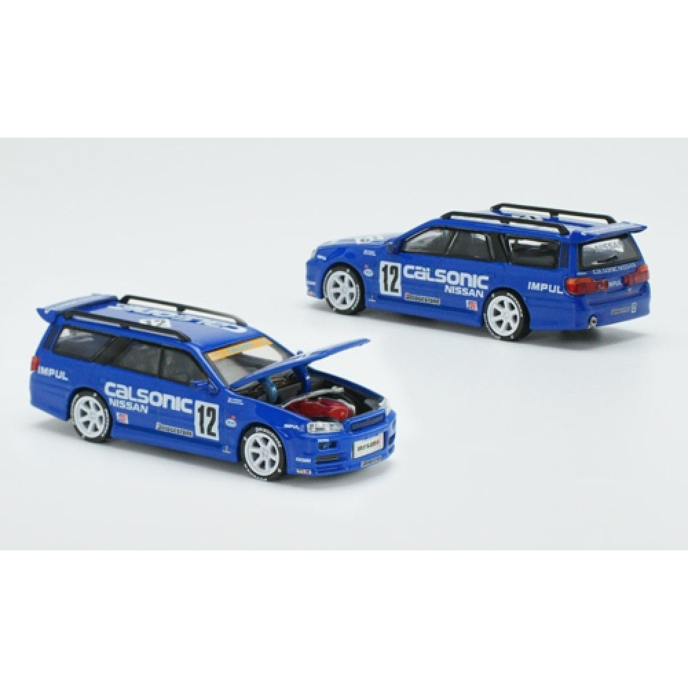 THIS ITEM IS AVAILABLE TO ORDER FROM OUR SUPPLIER - 1/64 POP RACE  PR640059 NISSAN STAGEA CALSONIC