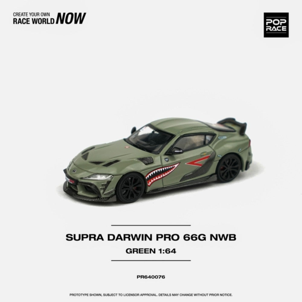 1/64 POP RACE PR640076 TOYOTA DARWIN PRO 66G NWB SUPRA A90 GREEN