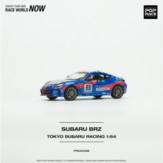 THIS ITEM IS AVAILABLE TO ORDER FROM OUR SUPPLIER - 1/64 POP RACE  PR640088 SUBARU BRZ TOKYO SUBARU RACING NO.88