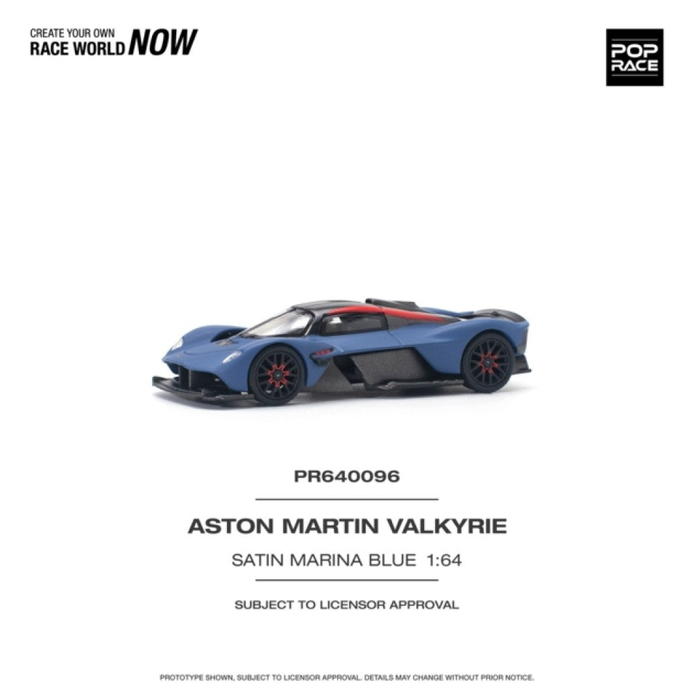 1/64 POP RACE PR640096 ASTON MARTIN VALKYRIE SATIN MARINA BLUE