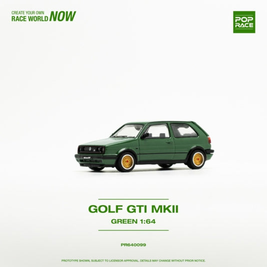 1/64 POP RACE PR640099 VW GOLF GTI MKII OAK GREEN