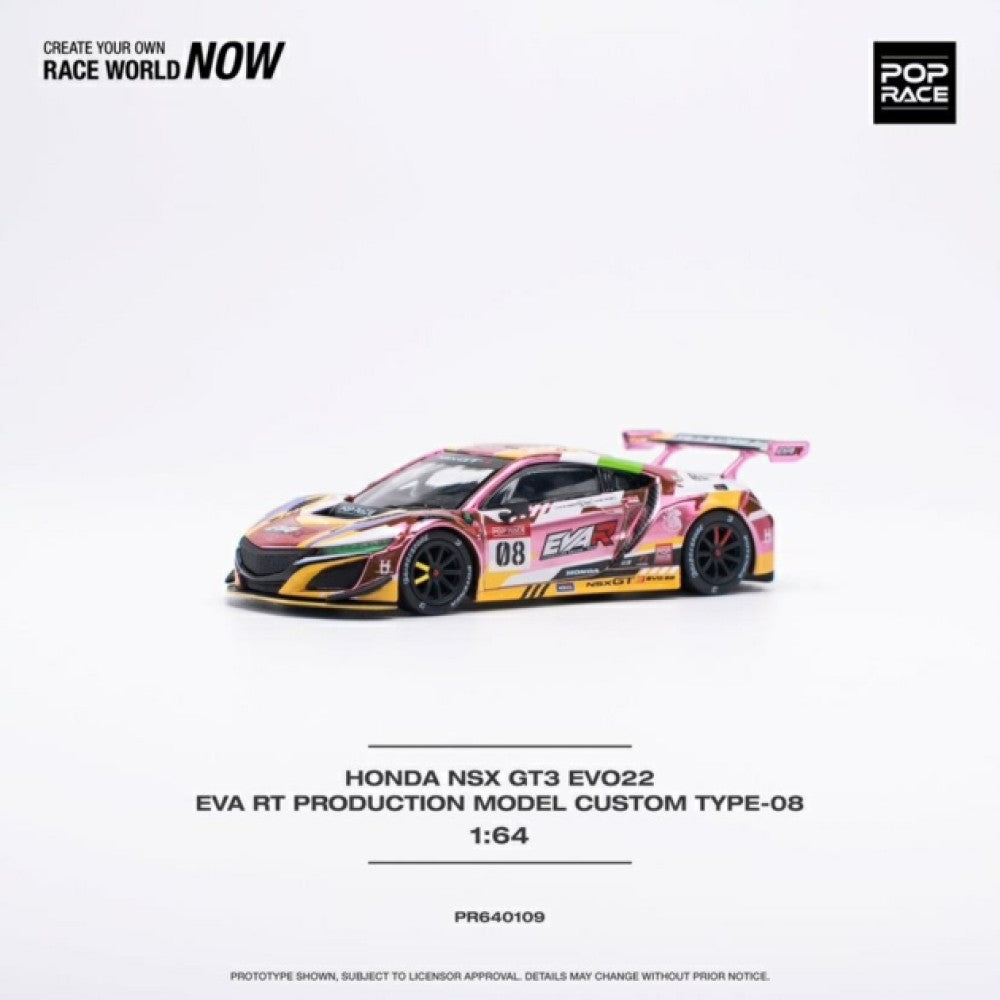 1/64 POP RACE PR640109 HONDA NSX GT3 EVO22 EVA RT PRODUCTION MODEL CUSTOM TYPE #08