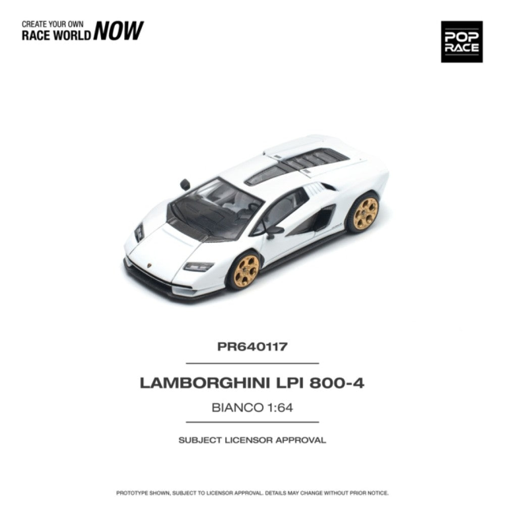 1/64 POP RACE PR640117 LAMBORGHINI COUNTACH LPI 800-4 BIANCO SIDERALE