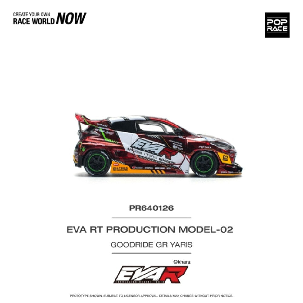 PRE ORDER STOCKS DUE FEBRUARY / MARCH 2025 1/64 POP RACE PR640126 TOYOTA EVA RT PRODUCTION MODEL-02 GOODRIDE GR YARIS