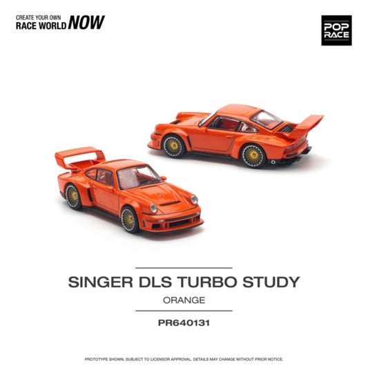 PRE ORDER STOCKS DUE NOVEMBER / DECEMBER 2024 1/64 POP RACE PR640131 SINGER PORSCHE DLS TURBO TRACK ORANGE