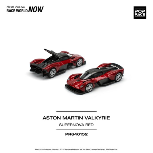 PRE ORDER STOCKS DUE APRIL / MAY 2025 1/64 POP RACE PR640152 ASTON MARTIN VALKYRIE SUPERNOVA RED