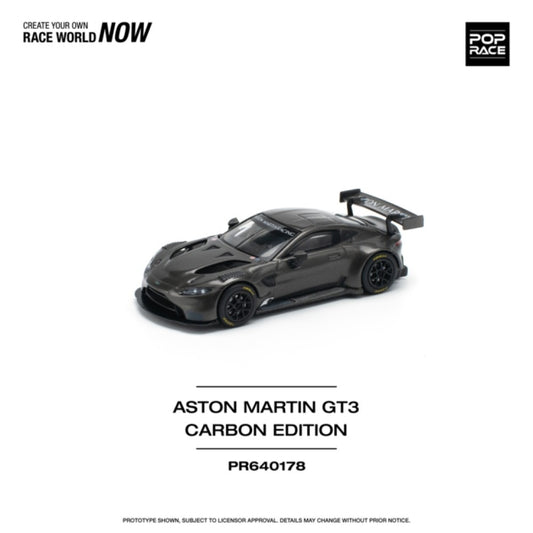 PRE ORDER STOCKS DUE APRIL / MAY 2025 1/64 POP RACE PR640178 ASTON MARTIN VANTAGE GT3 CARBON EDITION