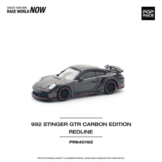 PRE ORDER STOCKS DUE MARCH / APRIL 2025 1/64 POP RACE PR640192 992 STINGER GTR CARBON EDITION - REDLINE