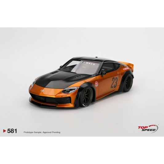 THIS ITEM IS AVAILABLE TO ORDER FROM OUR SUPPLIER - 1/18 TOP SPEED TS0581 NISSAN Z LB NATION WORKS LB GOLD