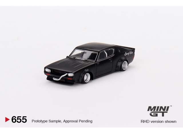 1/64 MINI GT MGT00655-R NISSAN SKYLINE KENMERI LIBERTY WALK, MATT BLACK