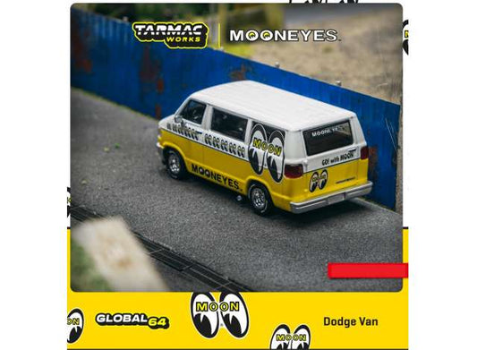 1/64 TARMAC TC-T64GTL032ME DODGE VAN *MOONEYES*, WHITE/YELLOW