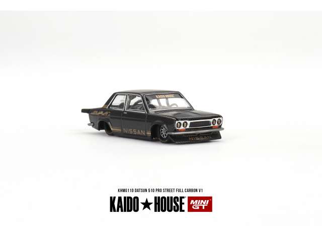 1/64 MINI GT MGTKHMG110 KAIDO HOUSE DATSUN 510 PRO STREET FULL CARBON V1, BLACK