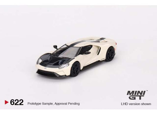 1/64 MINI GT MGT00622-L 1964 FORD GT PROTOTYPE HERITAGE EDITION, WHITE/BLACK