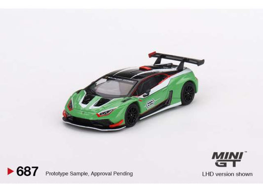 1/64 MINI GT MGT00687-L LAMBORGHINI HURACAN GT3 EVO2 PRESENTATION, GREEN