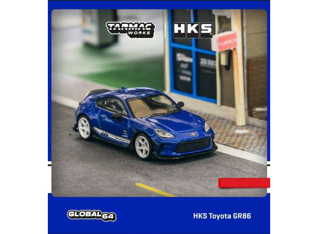 1/64 2024 TARMAC TC-T64G038BL HKS TOYOTA GR86, BLUE