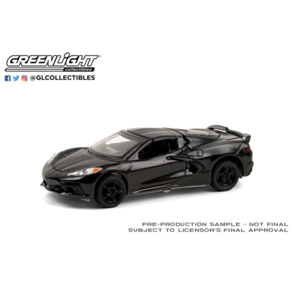 1/64 GREENLIGHT 28050-F BLACK BANDIT SERIES 24 2020 CHEVROLET CORVETTE C8 STINGRAY