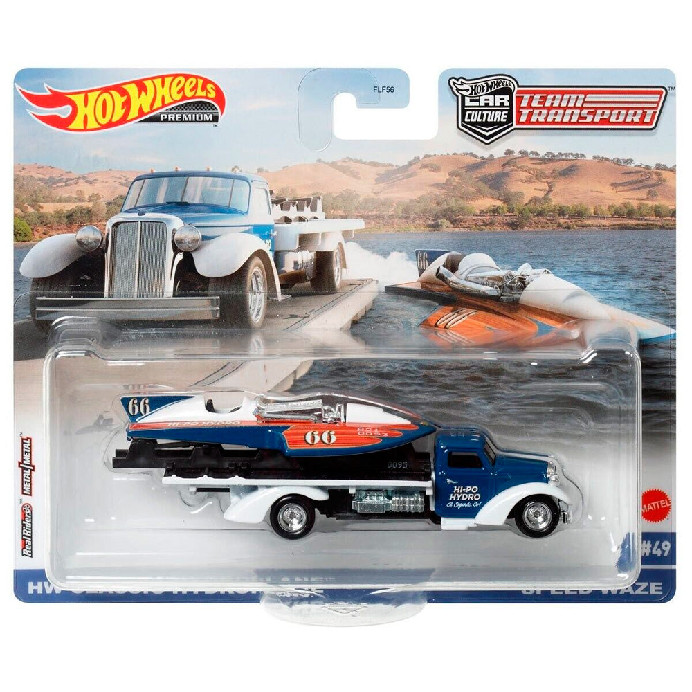 1/64 HOTWHEELS FLF56-HCR31 TEAM TRANSPORT HW CLASSIC HYDROPLANE AND SPEED WAZE