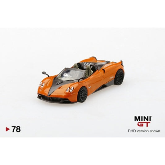 1/64 MINI GT MGT00078-L PAGANI HUAYRA ROADSTER ARANCIO SAINT TROPEZ LHD