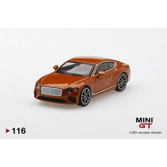 1/64 MINI GT MGT00116-R BENTLEY CONTINENTAL GT ORANGE FLAME RHD