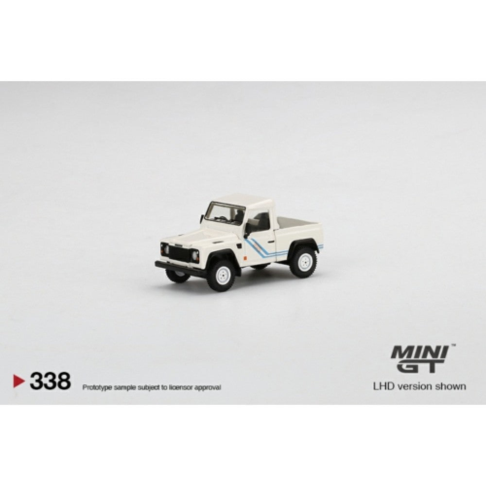 1/64 MINI GT MGT00338-L LAND ROVER DEFENDER 90 PICK UP WHITE (LHD)