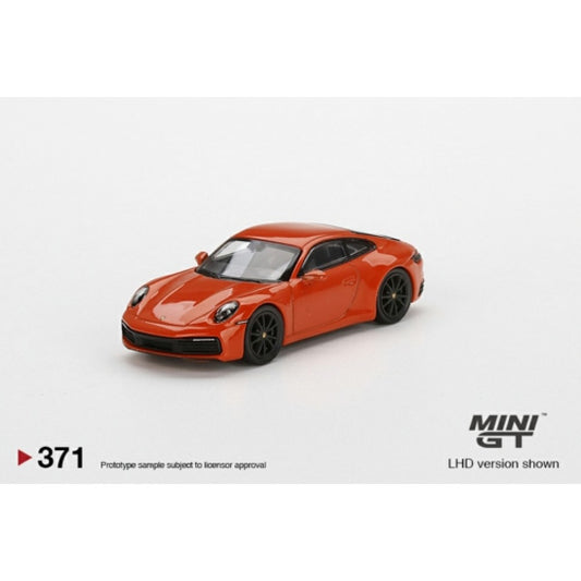 1/64 MINI GT MGT00371-L PORSCHE 911 (992) CARRERA 4S LAVA ORANGE (LHD)