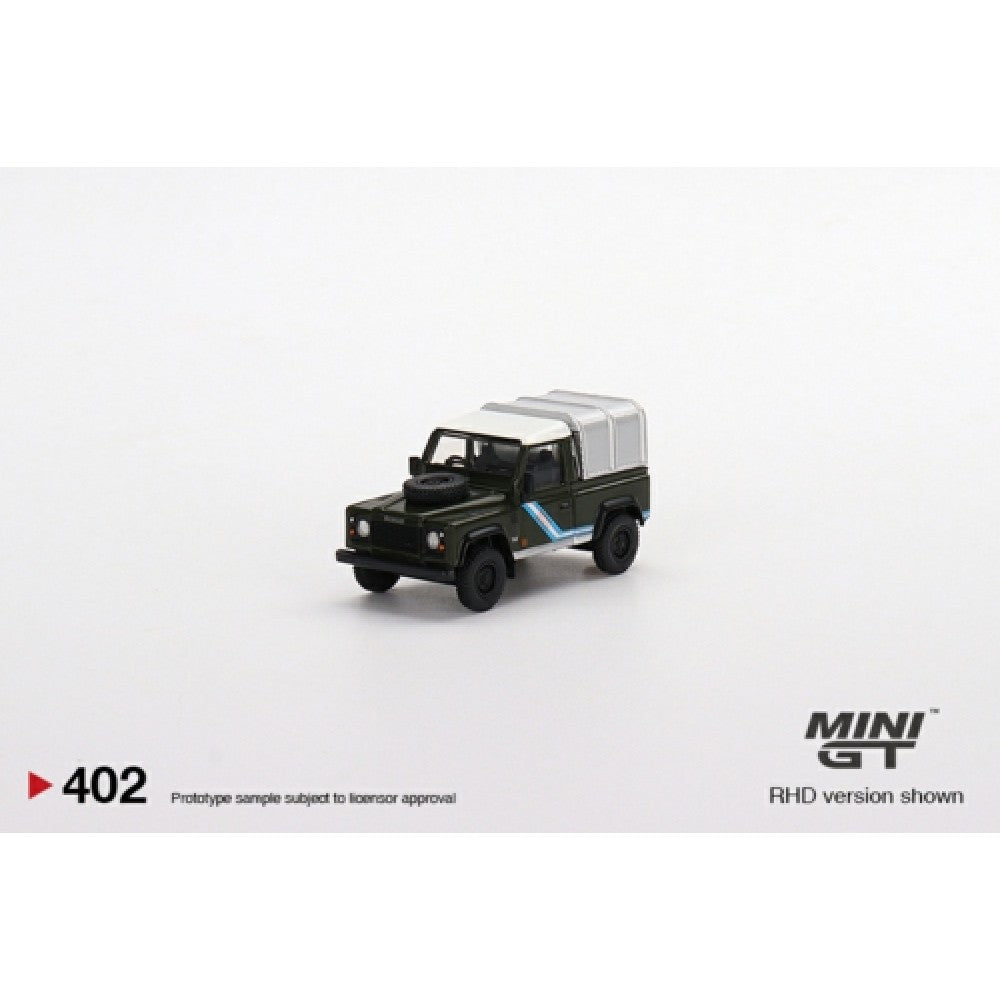 1/64 MINI GT MGT00402-R LAND ROVER DEFENDER 90 PICKUP BRONZE GREEN RHD