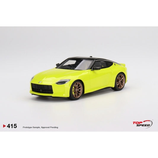 THIS ITEM IS AVAILABLE TO ORDER FROM OUR SUPPLIER - 1/18 TOP SPEED TS0415 NISSAN FAIRLADY Z PROTO SPEC 2023 IKAZUCHI YELLOW RHD